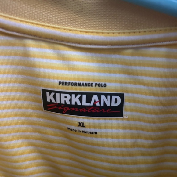 Kirkland performance polos, yellow/white stripe & orange/white stripe - Picture 4 of 7